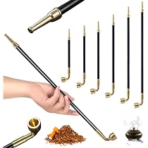 アンティーク 金属製 パイプ 煙管 喫煙具 木箱付き 約27cm 約141g 61b+BxB1HiL._AC_UL210_SR210,
